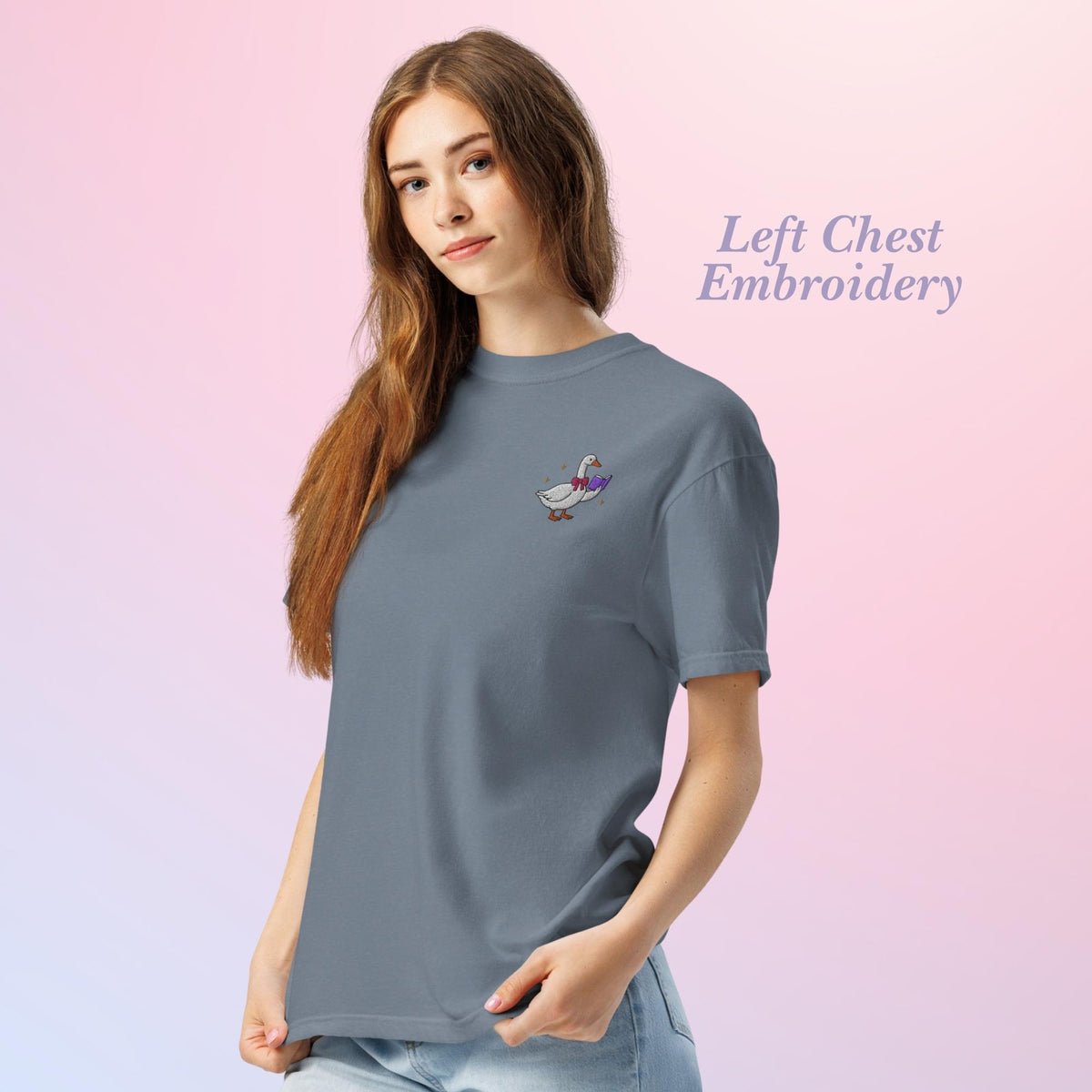 Bookish Queen T-Shirt Blue / S Embroidered Bookish Silly Goose T-Shirt