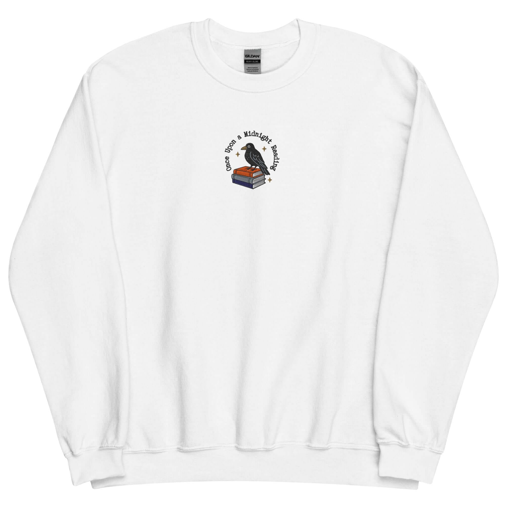 Bookish Queen Sweatshirt White / S Embroidered Poe Sweatshirt Bookish Raven
