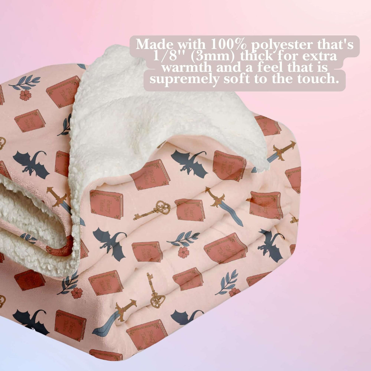 Bookish Queen Home Decor Fantasy Lover Sherpa Plush Fleece Blanket