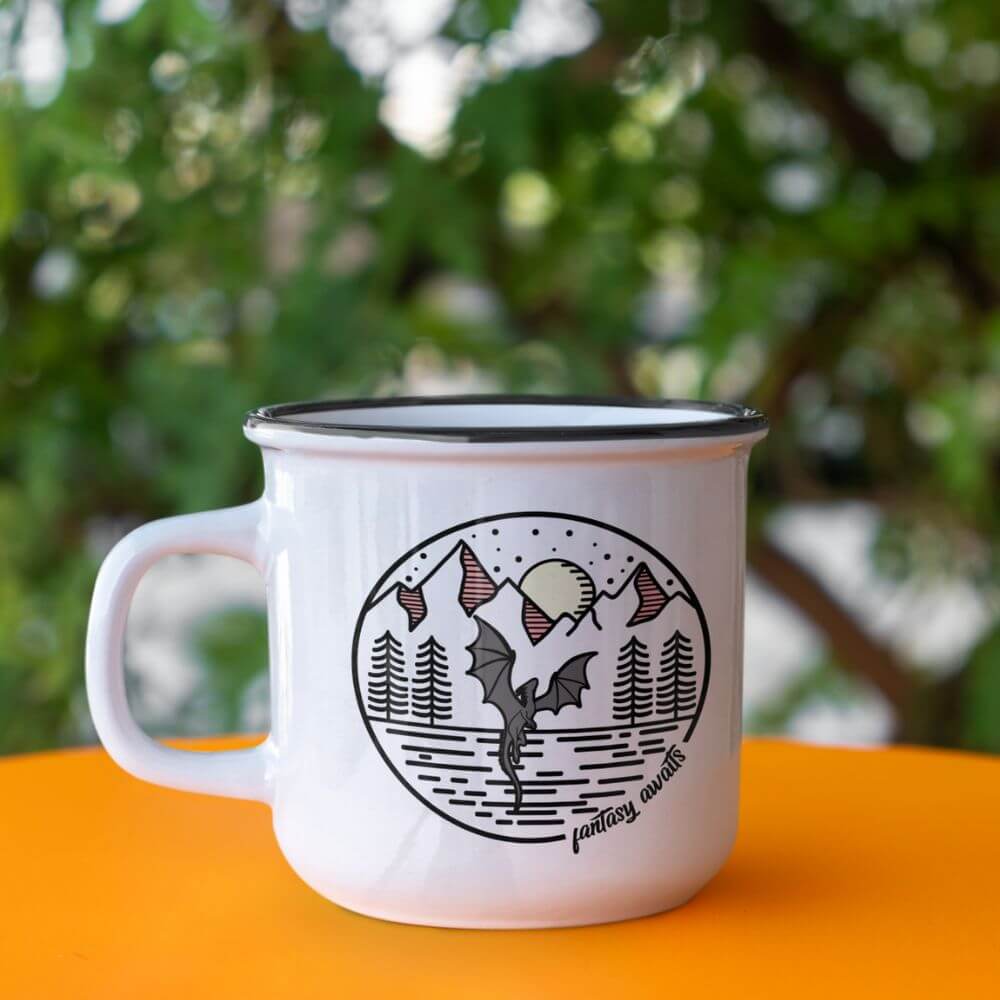 Geeky Queen Studio Print Material Fantasy Reader Custom Enamel Mug