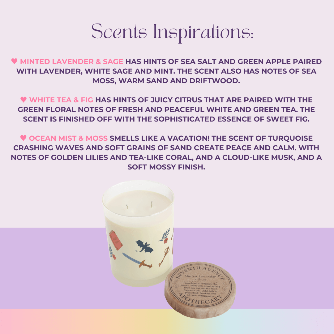 Bookish Queen Candle Fantasy Scented Candle Vegan Soy Wax