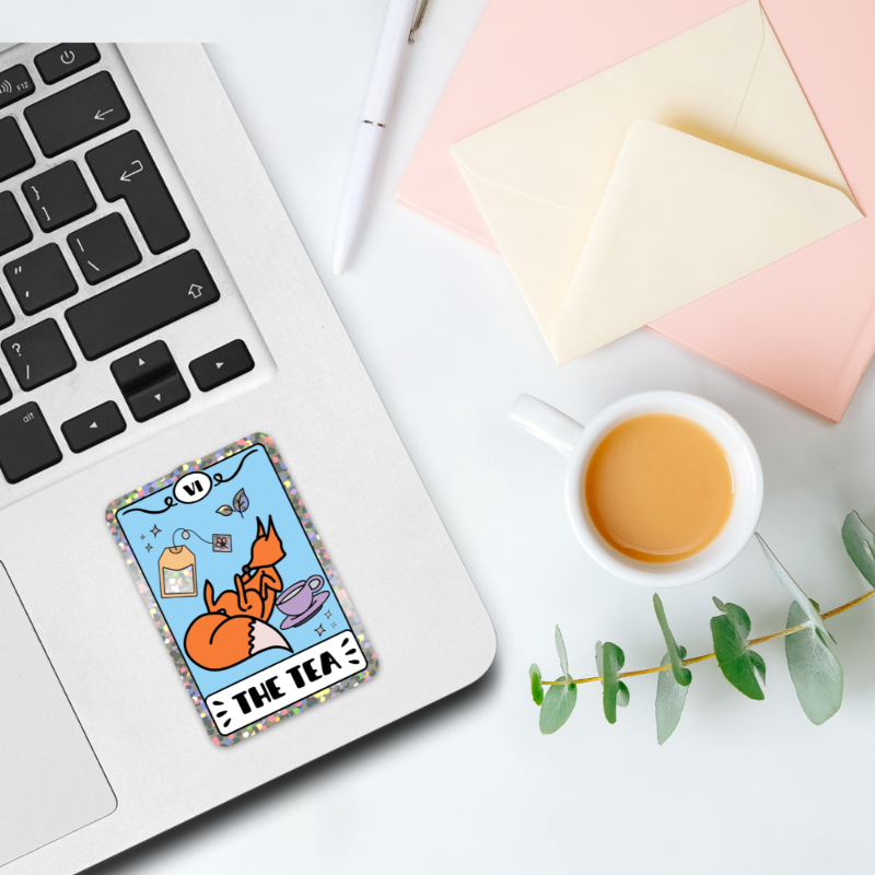 Bookish Queen Bookish Essentials Fox Tarot Card Sticker - Tea Lovers