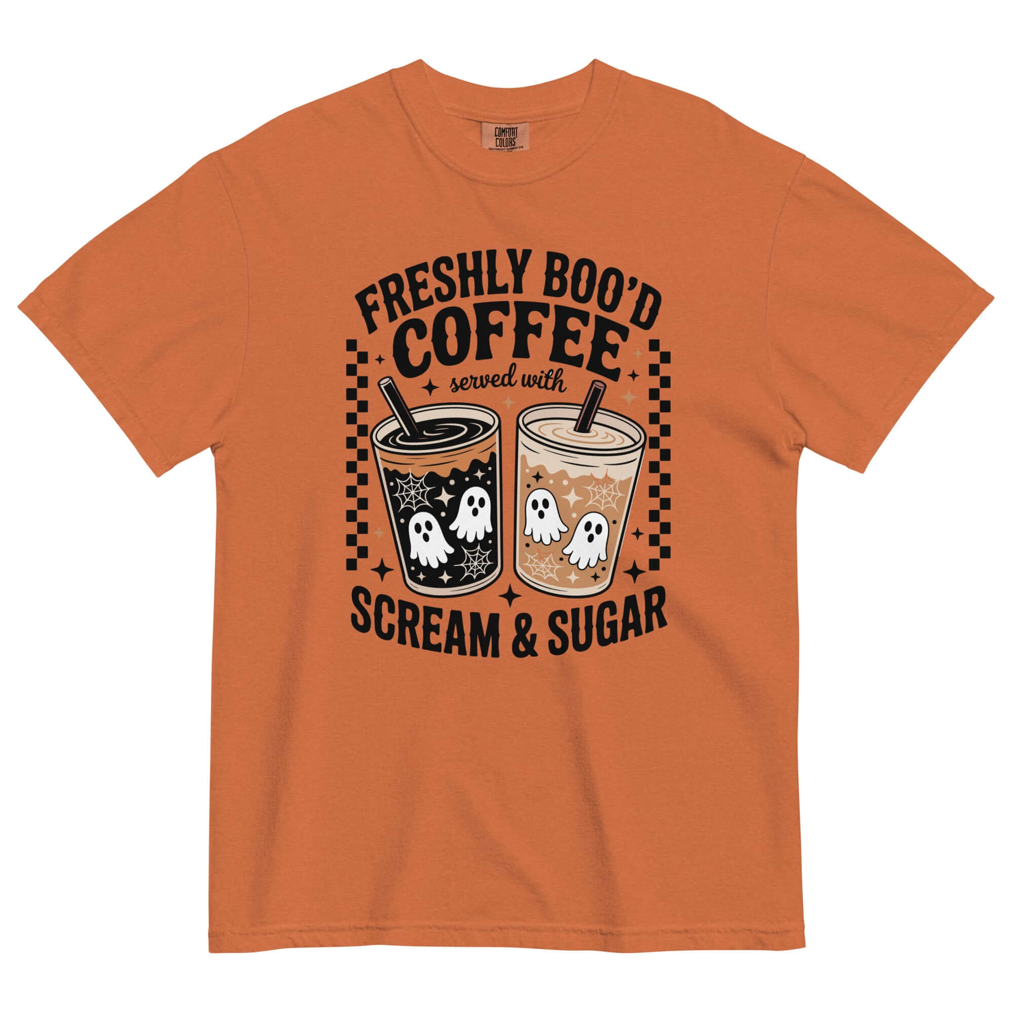 Bookish Queen T-Shirt Orange / S Freshly Boo'd Coffee T-Shirt Spooky Season