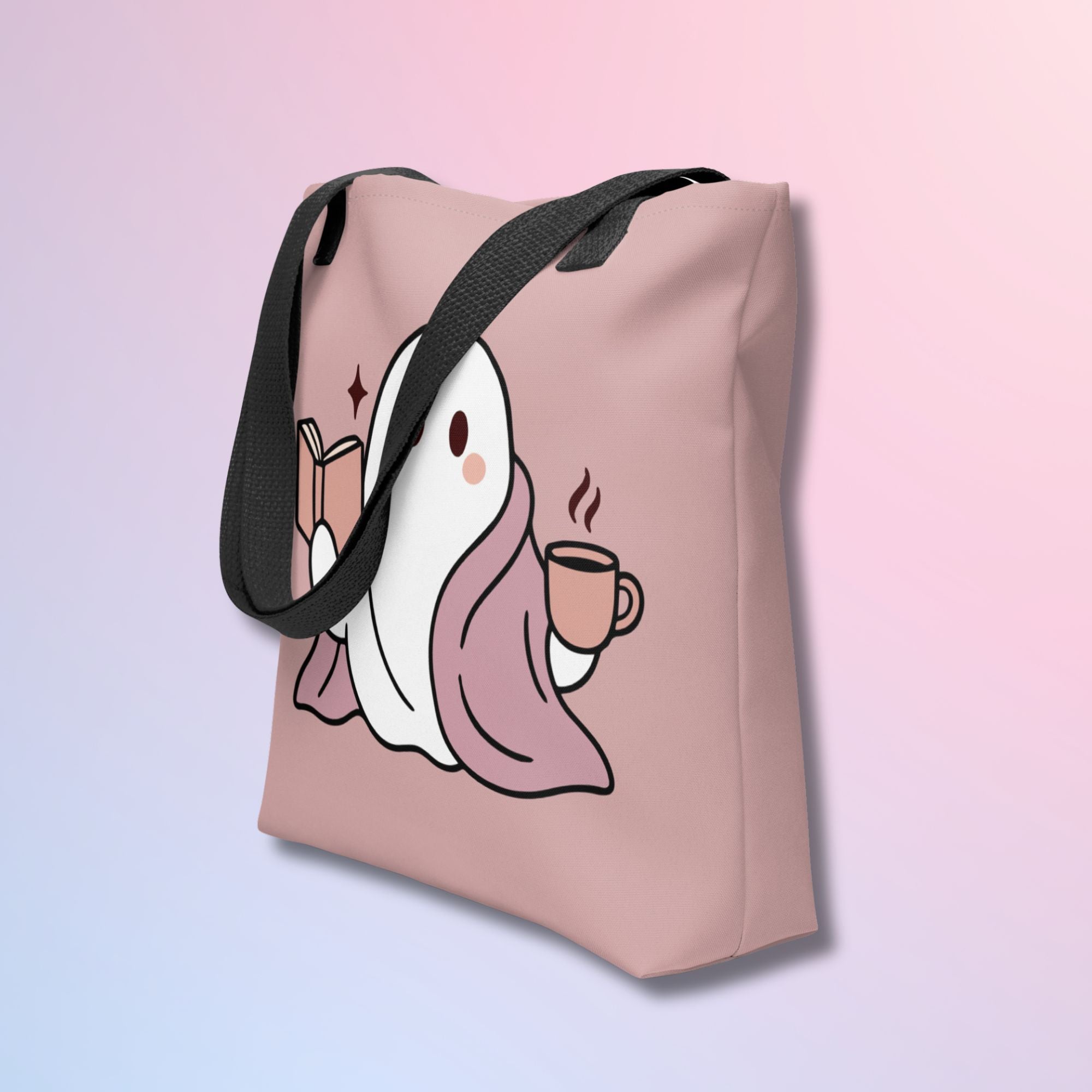 Roomy Halloween tote bag for book lovers and fall essentials.
