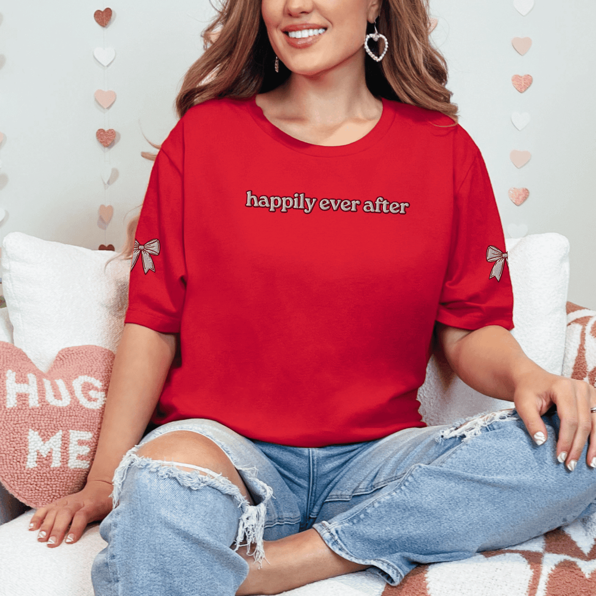 Bookish Queen T-Shirt Happily Ever After Embroidered T-Shirt for Romance Book Lover