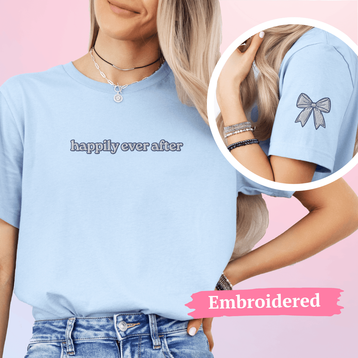 Bookish Queen T-Shirt Happily Ever After Embroidered T-Shirt for Romance Book Lover