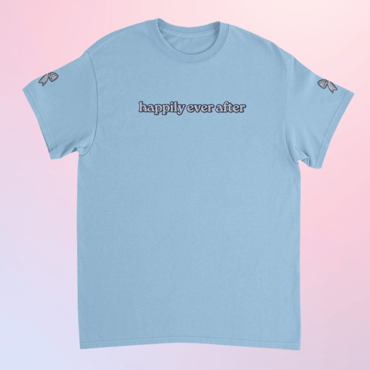 Bookish Queen T-Shirt Blue / S Happily Ever After Embroidered T-Shirt for Romance Book Lover