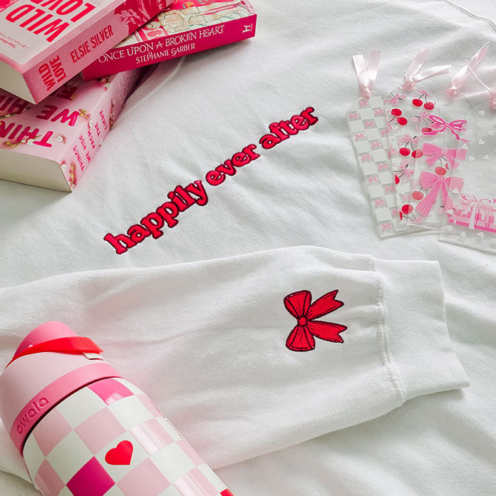 Bookish Queen Sweatshirt Happily Ever After Sweatshirt Embroidered Coquette