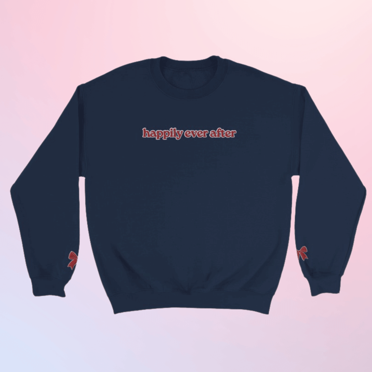 Bookish Queen Sweatshirt Navy / S Happily Ever After Sweatshirt Embroidered Coquette