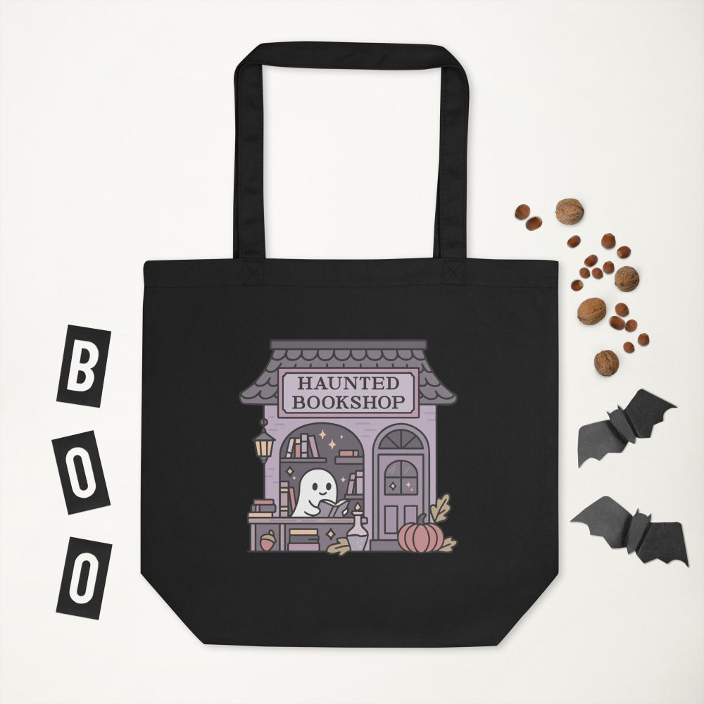 Bookish Queen Tote Bags Haunted Bookshop Tote Bag - Organic Cotton Tote