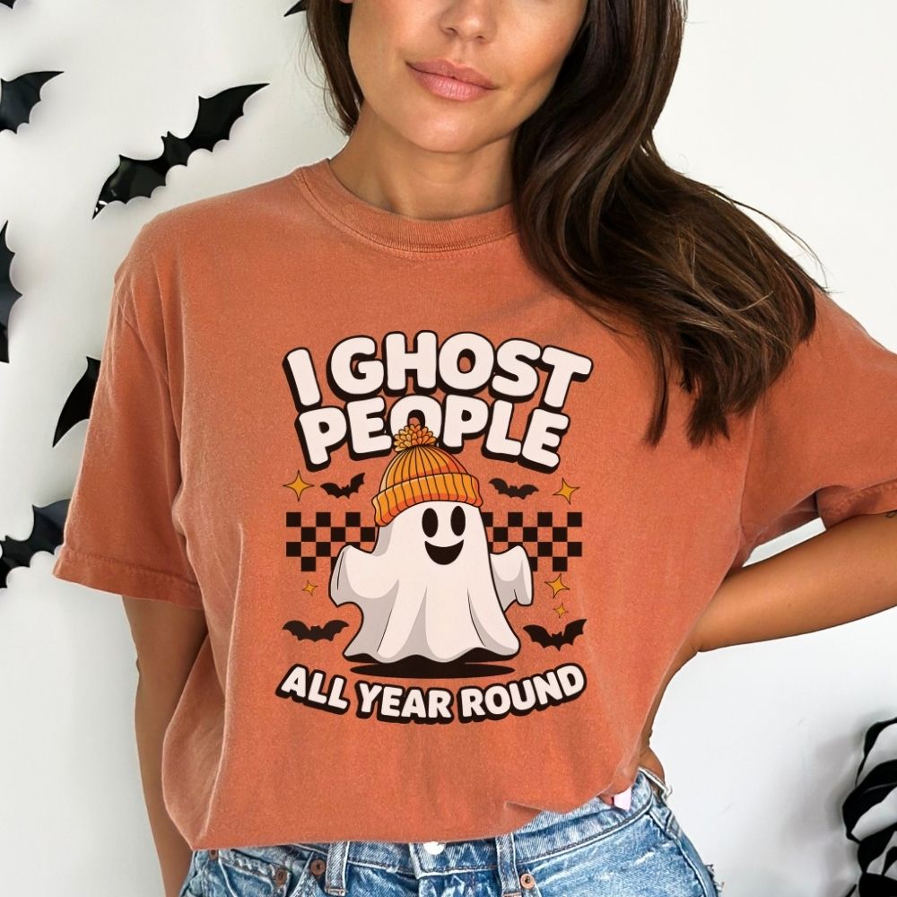 Bookish Queen T-Shirt Orange / S I Ghost People All Year Round T-Shirt Spooky Season