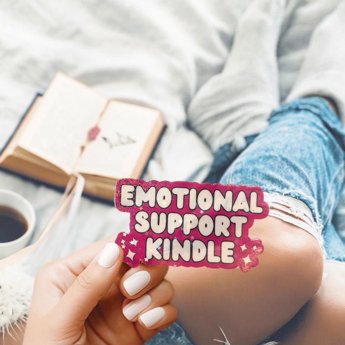 Bookish Queen Bookish Essentials Kindle Stickers Holographic - Emotional Support Kindle