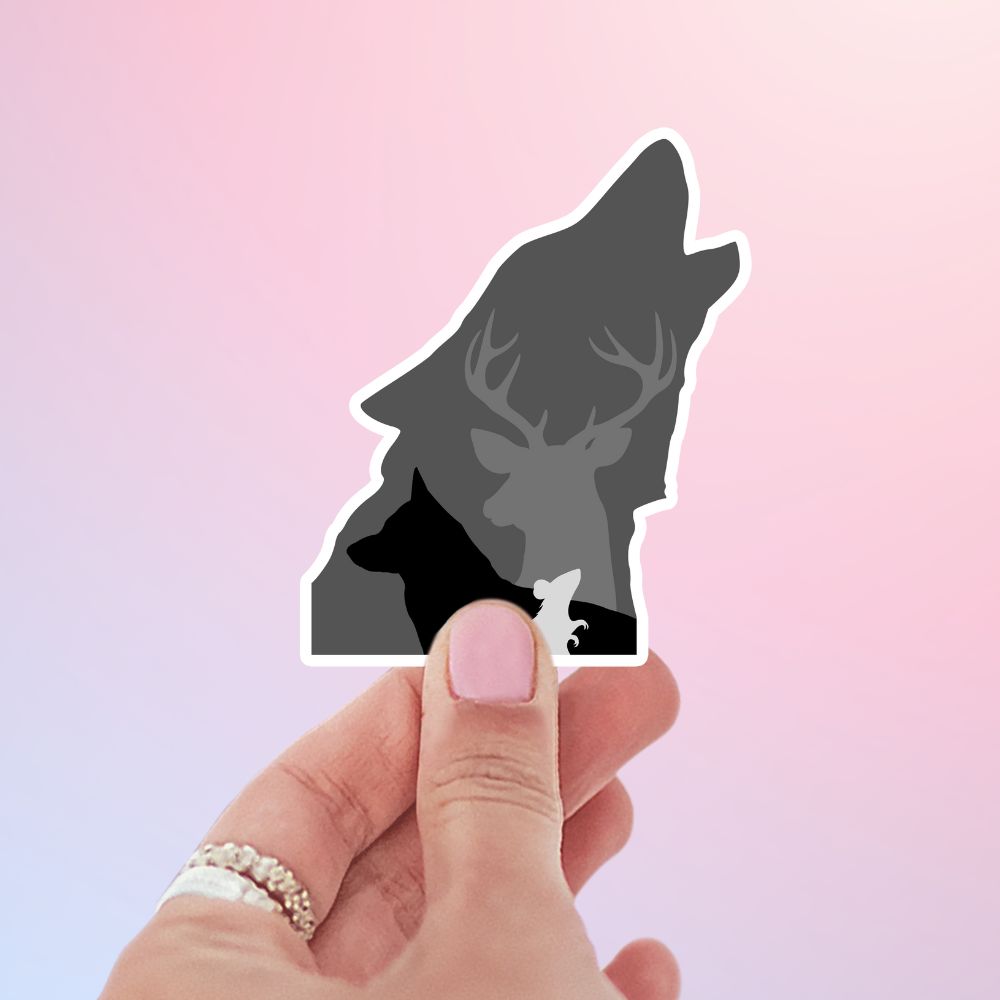 Marauders Animagi sticker featuring stag, dog, rat, and werewolf