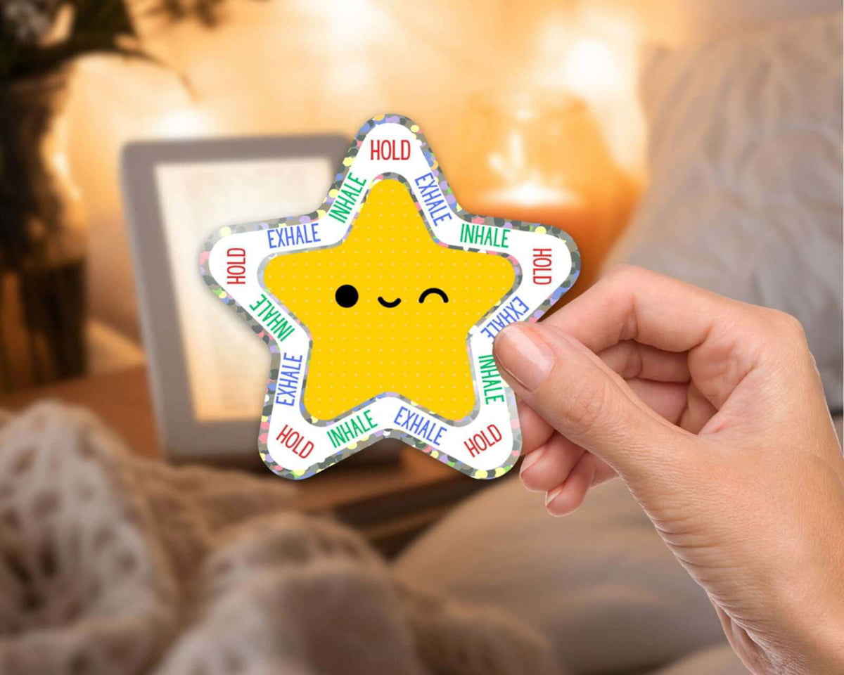 My Store Funny Mental Health Stickers Mental Health Breathing Star Sticker - Calming and Emotional Regulation Tools