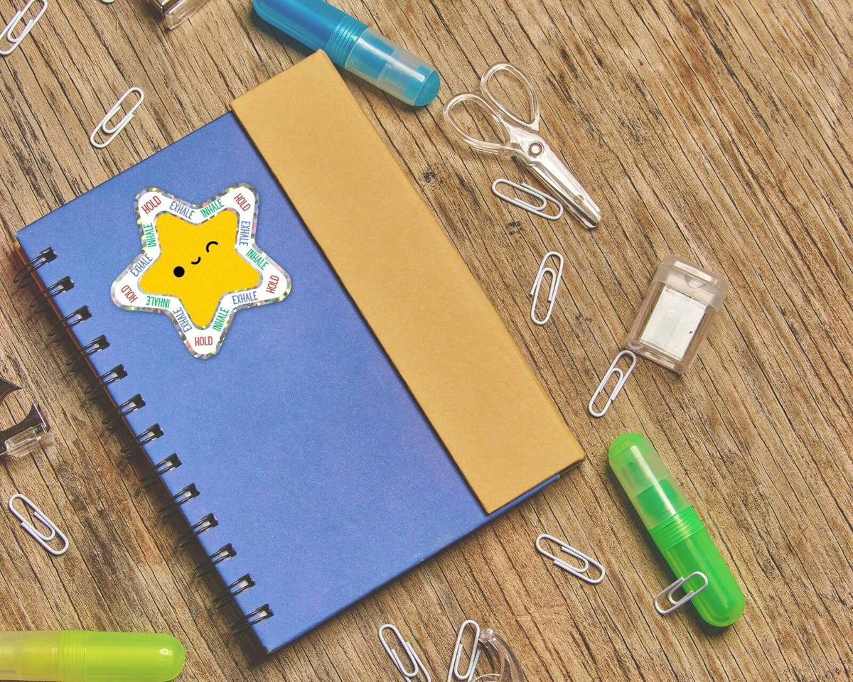 My Store Funny Mental Health Stickers Mental Health Breathing Star Sticker - Calming and Emotional Regulation Tools