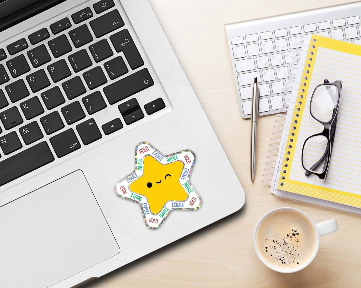 My Store Funny Mental Health Stickers Mental Health Breathing Star Sticker - Calming and Emotional Regulation Tools