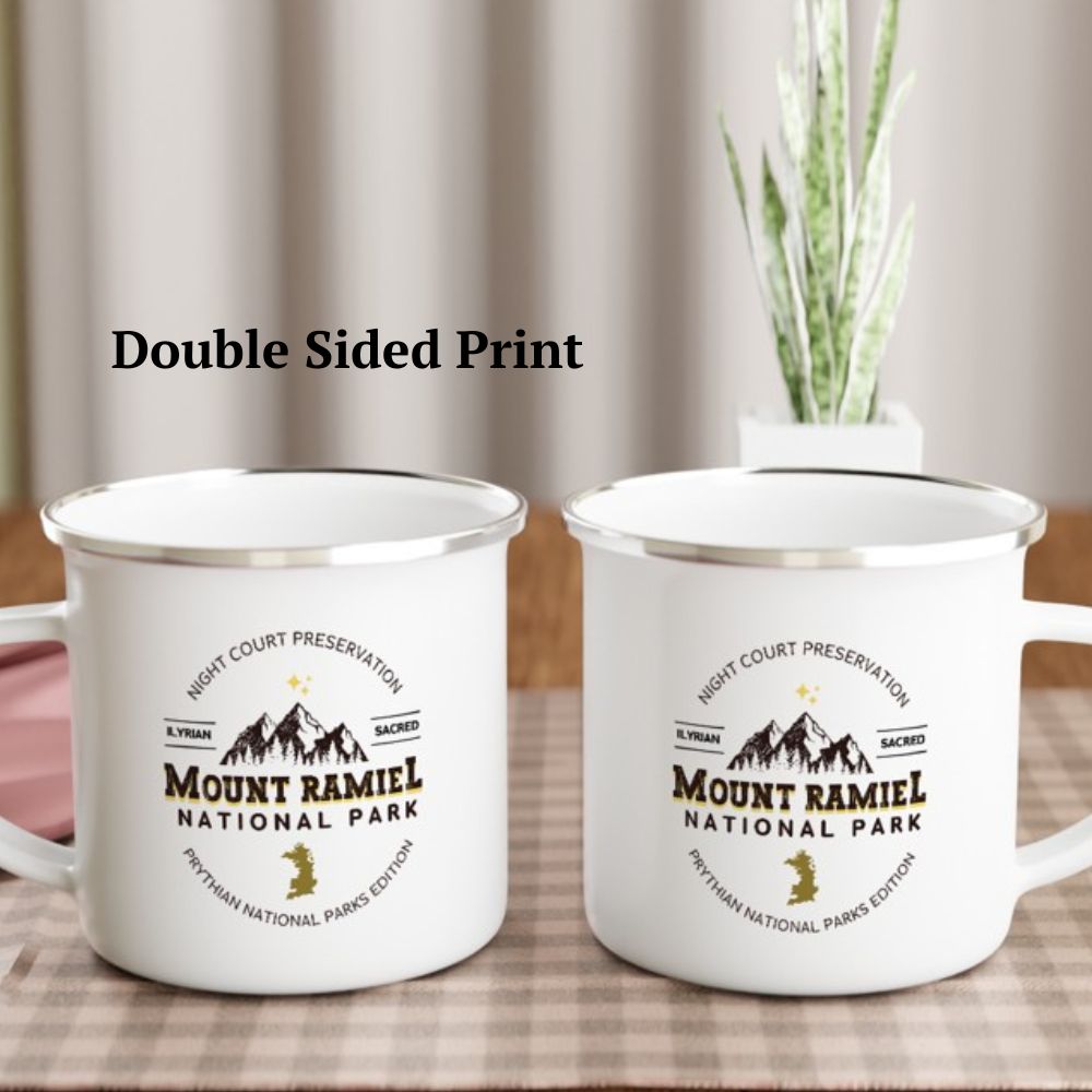 Bookish Queen Print Material Mount Ramiel National Park Inpired Enamel Mug (Officially Licensed)
