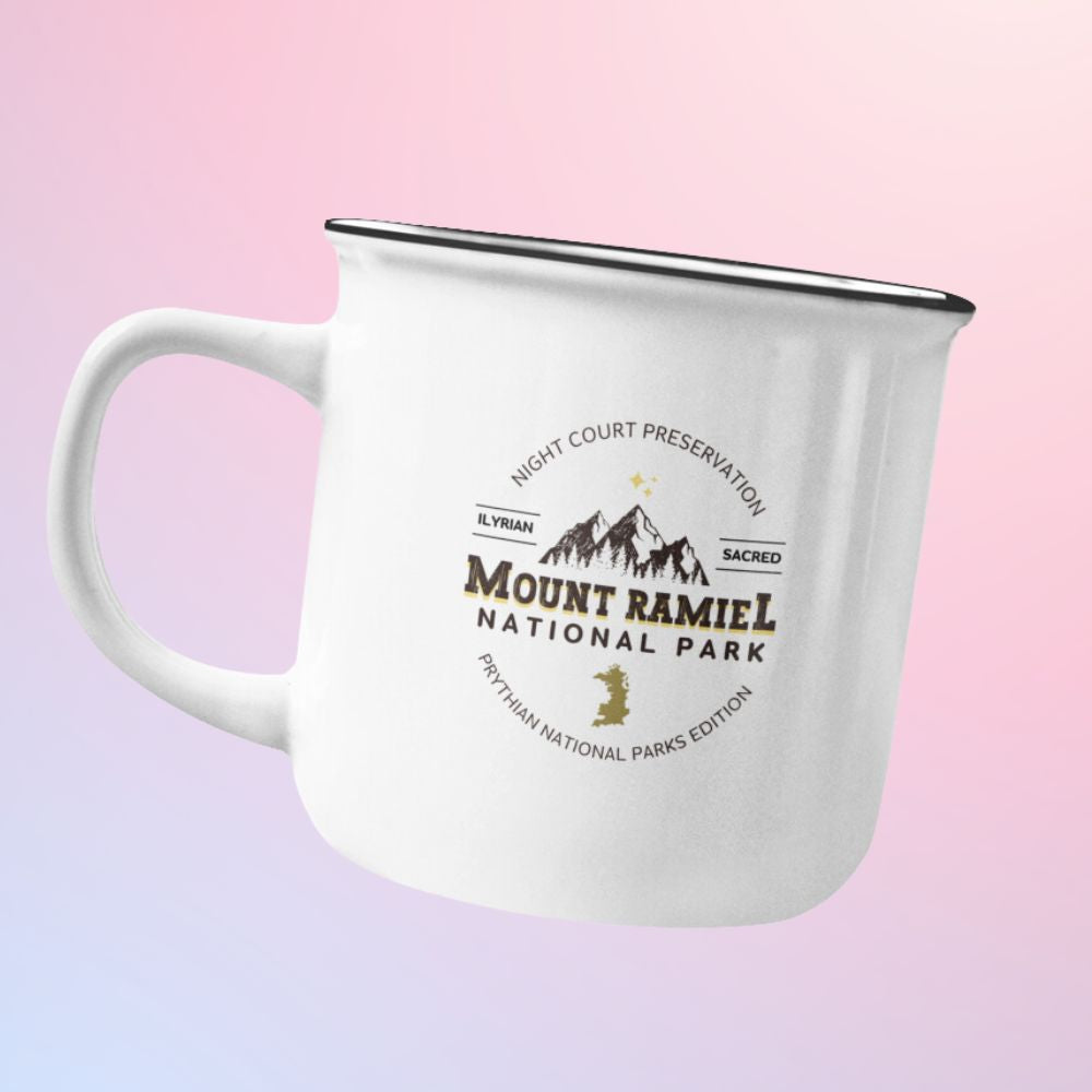 Bookish Queen Print Material Mount Ramiel National Park Inpired Enamel Mug (Officially Licensed)