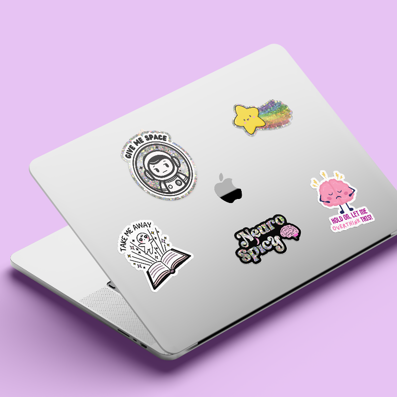 Bookish Queen Funny Mental Health Stickers Neurospicy Brain Sticker - Neurodivergent