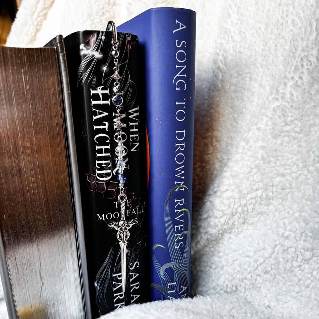 Bookish Queen Bookmarks Personalized Birthstone Beaded Bookmark - Sword
