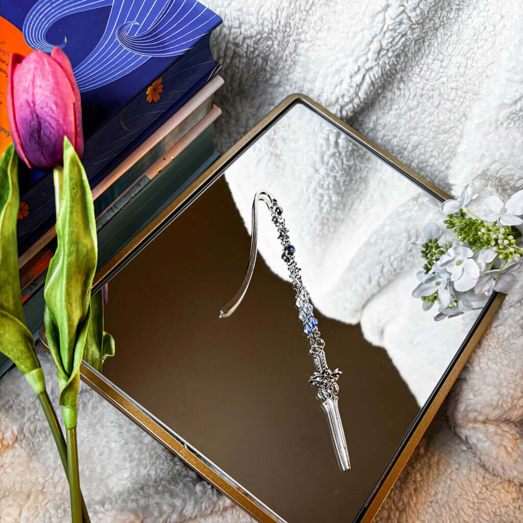 Bookish Queen Bookmarks Personalized Birthstone Beaded Bookmark - Sword