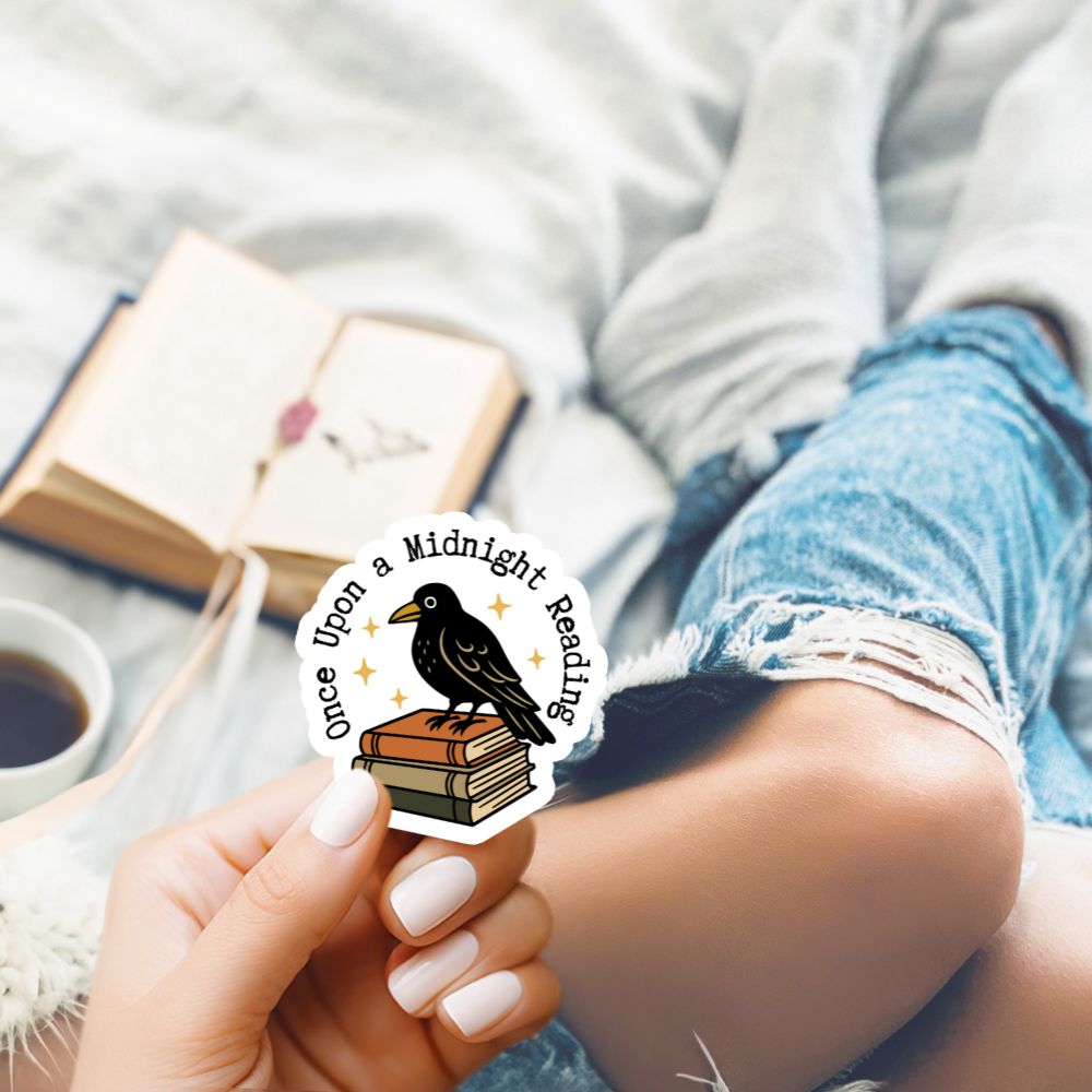 dark academia sticker once upon a midnight dreary