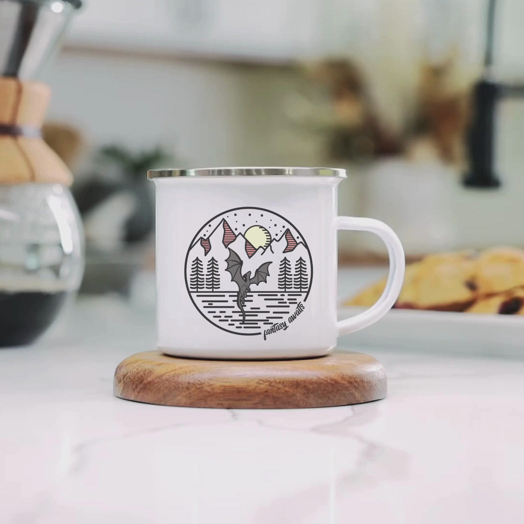 fantasy book lover enamel mug morning coffee video