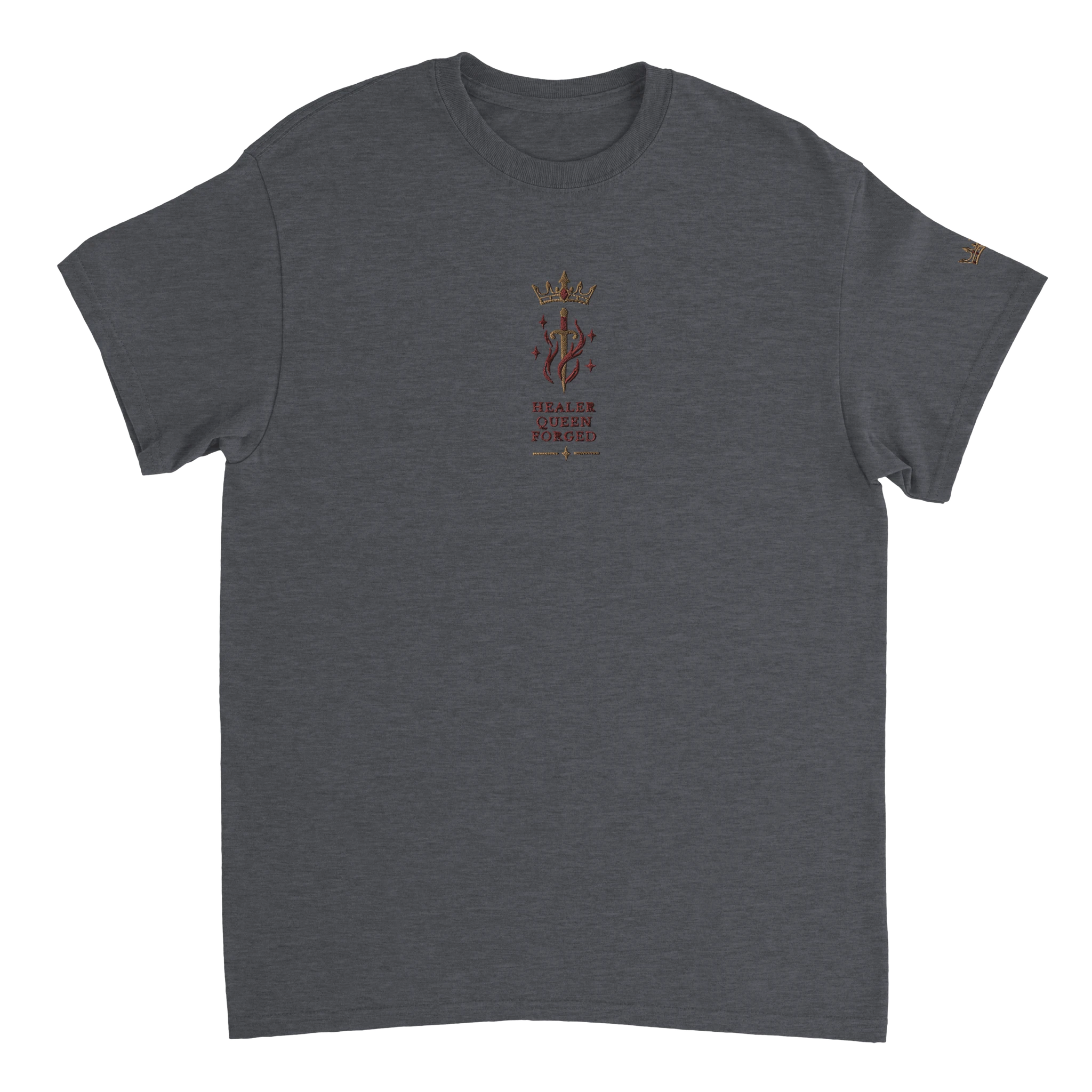 Bookish Queen T-Shirt DarkGrey / S Queen Diem Bellator Embroidered T-Shirt