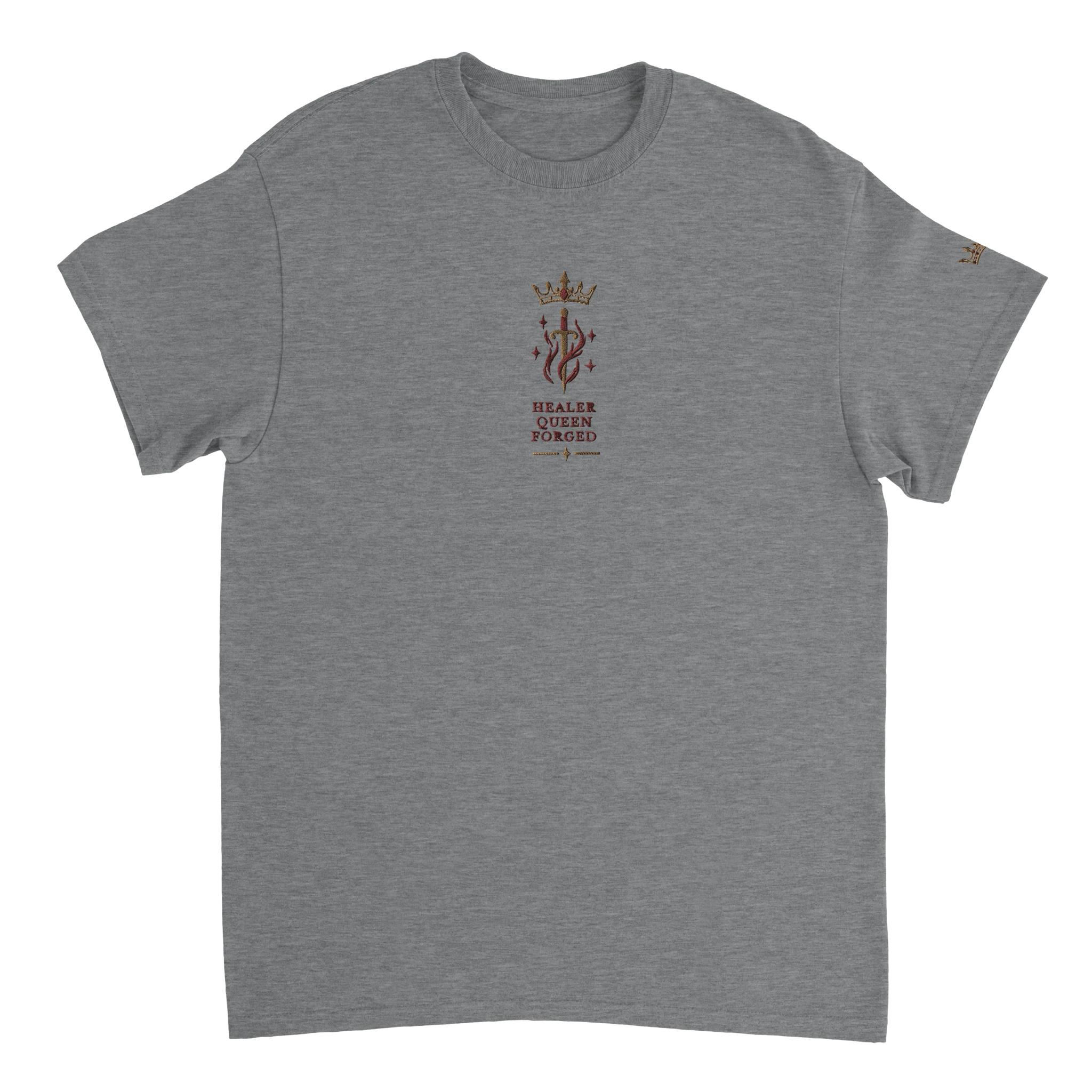 Bookish Queen T-Shirt LightGrey / S Queen Diem Bellator Embroidered T-Shirt