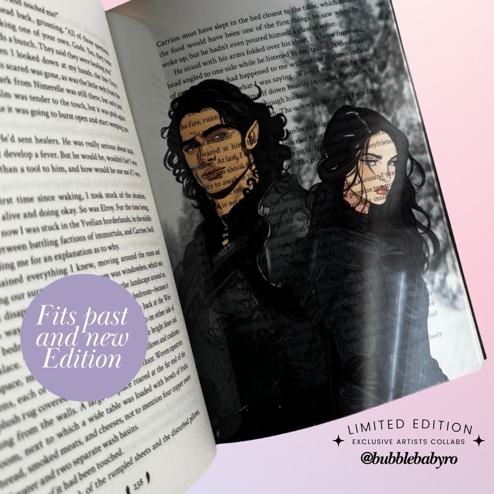 Collector’s edition book overlay with Quicksilver characters in detailed fantasy art