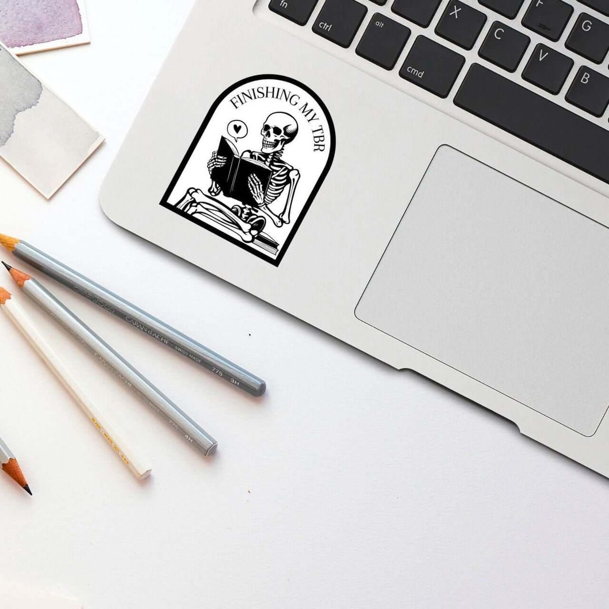 Bookish Queen Bookish Essentials Reading Skeleton Sticker - Finishing My TBR