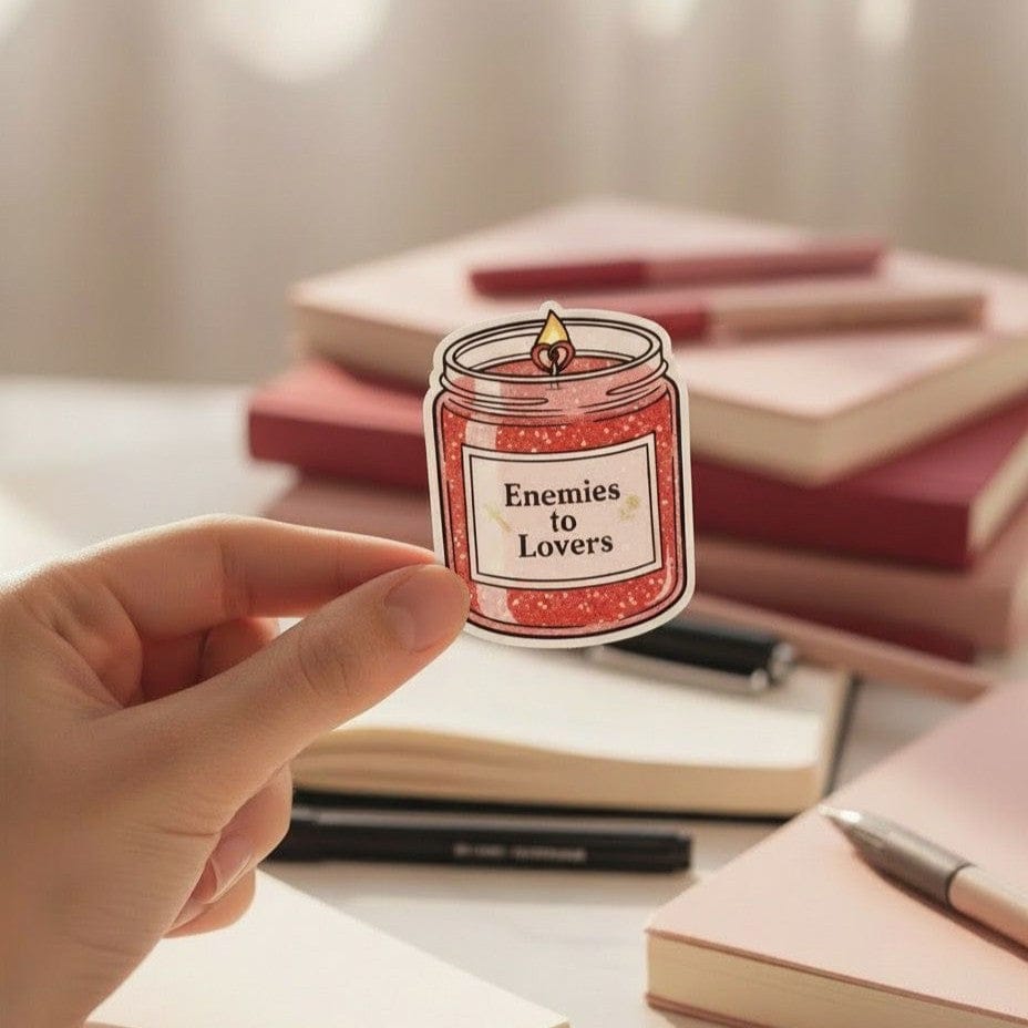 Bookish Queen Sticker Enemies to Lovers Romance Tropes Candle Stickers - Holographic