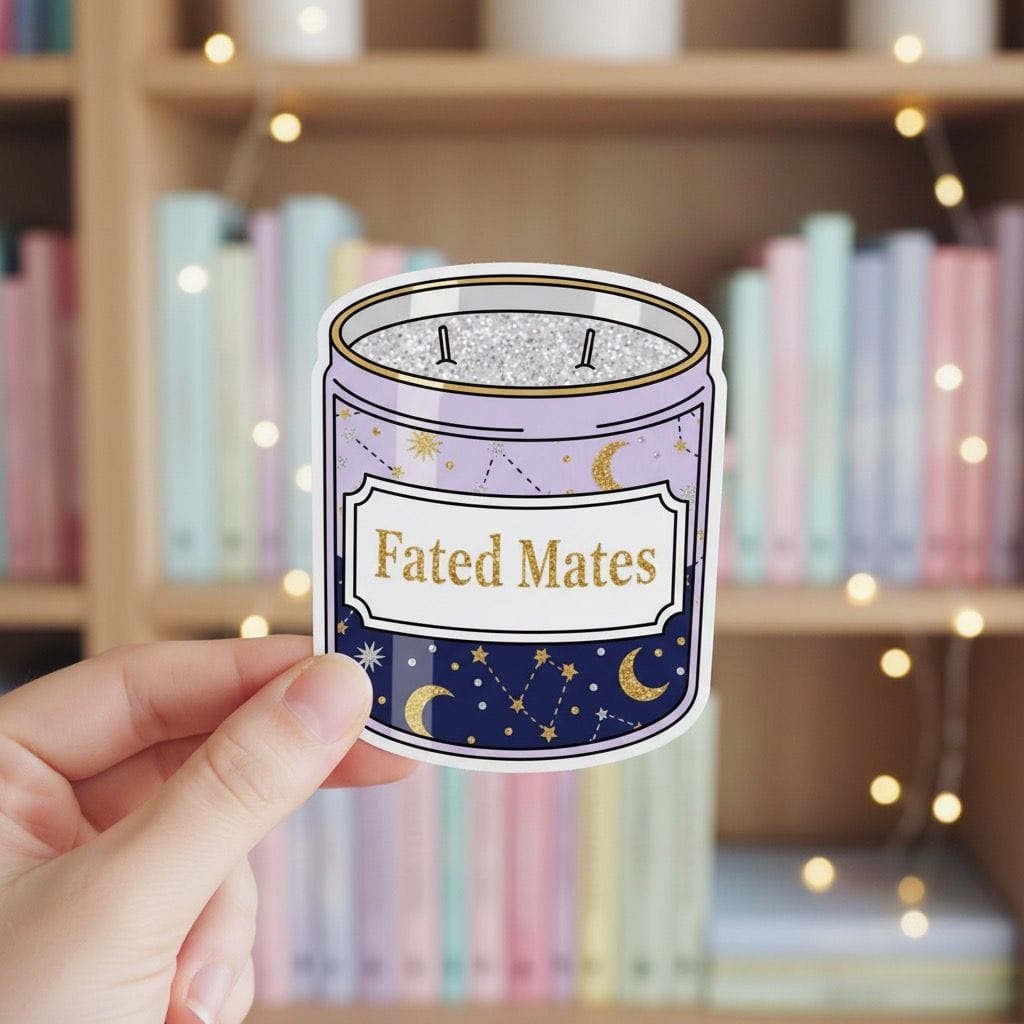 Bookish Queen Sticker Fated Mates Romance Tropes Candle Stickers - Holographic