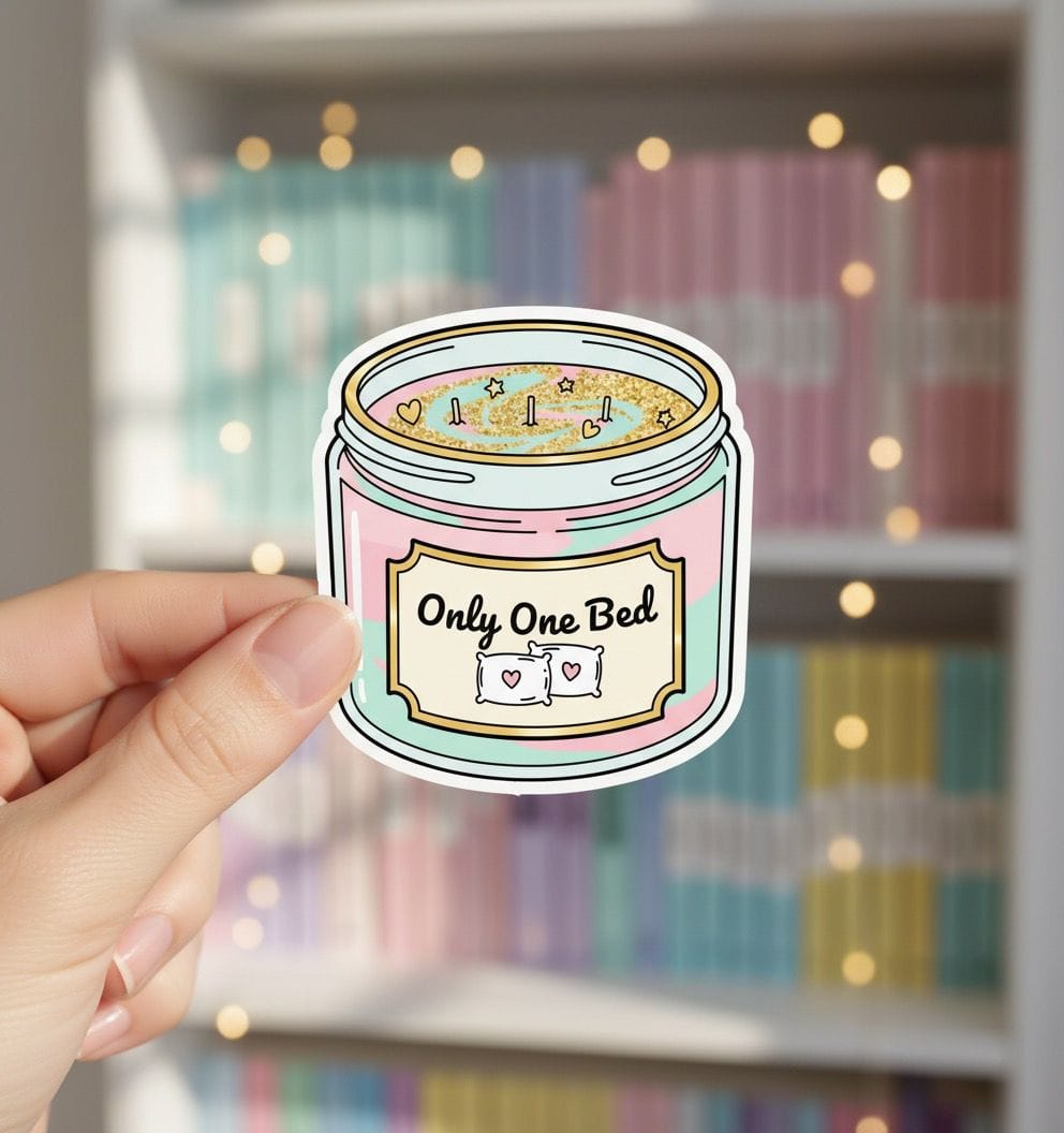 Bookish Queen Sticker Only One Bed Romance Tropes Candle Stickers - Holographic