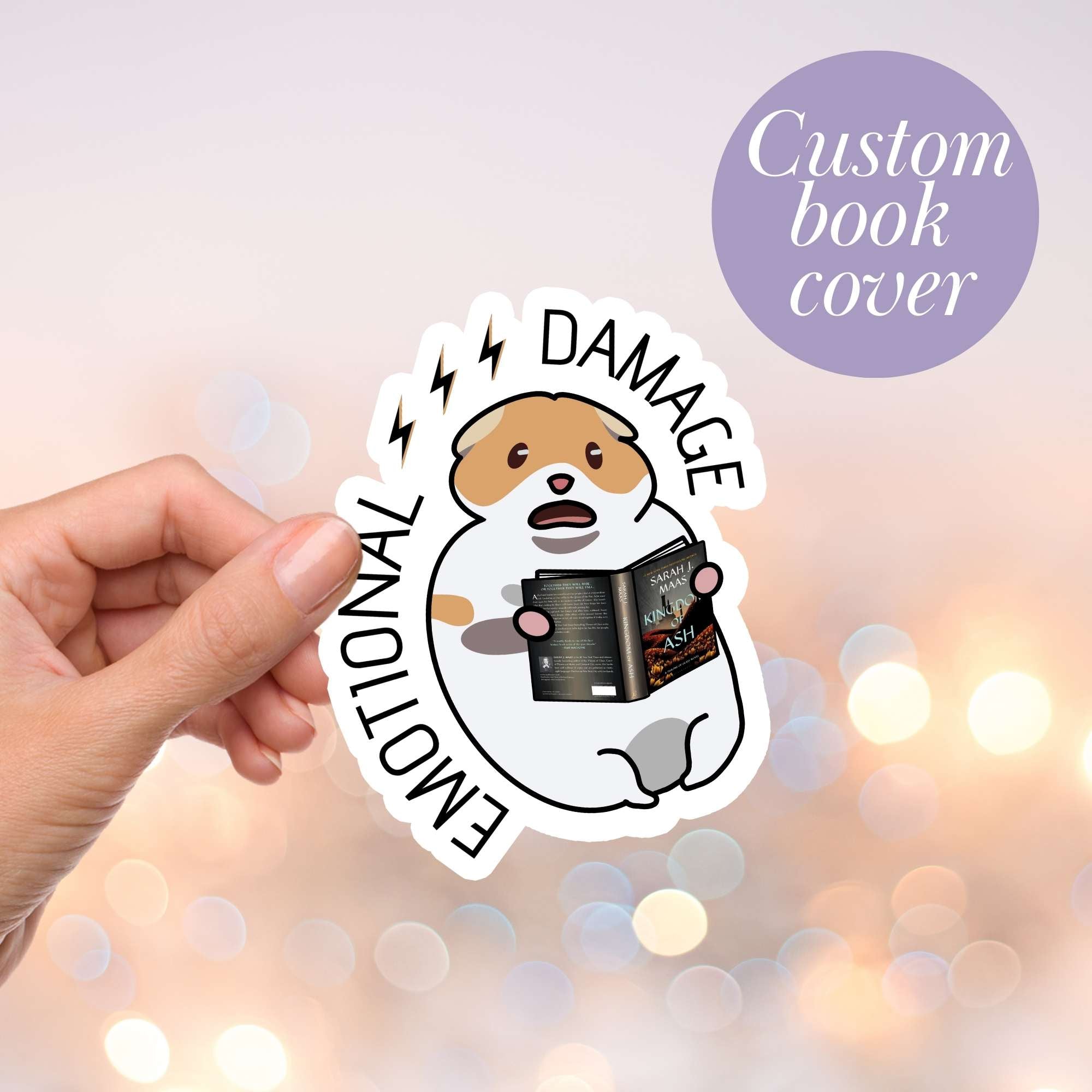 custom-Emotional damage bookish sticker for laptops and readers