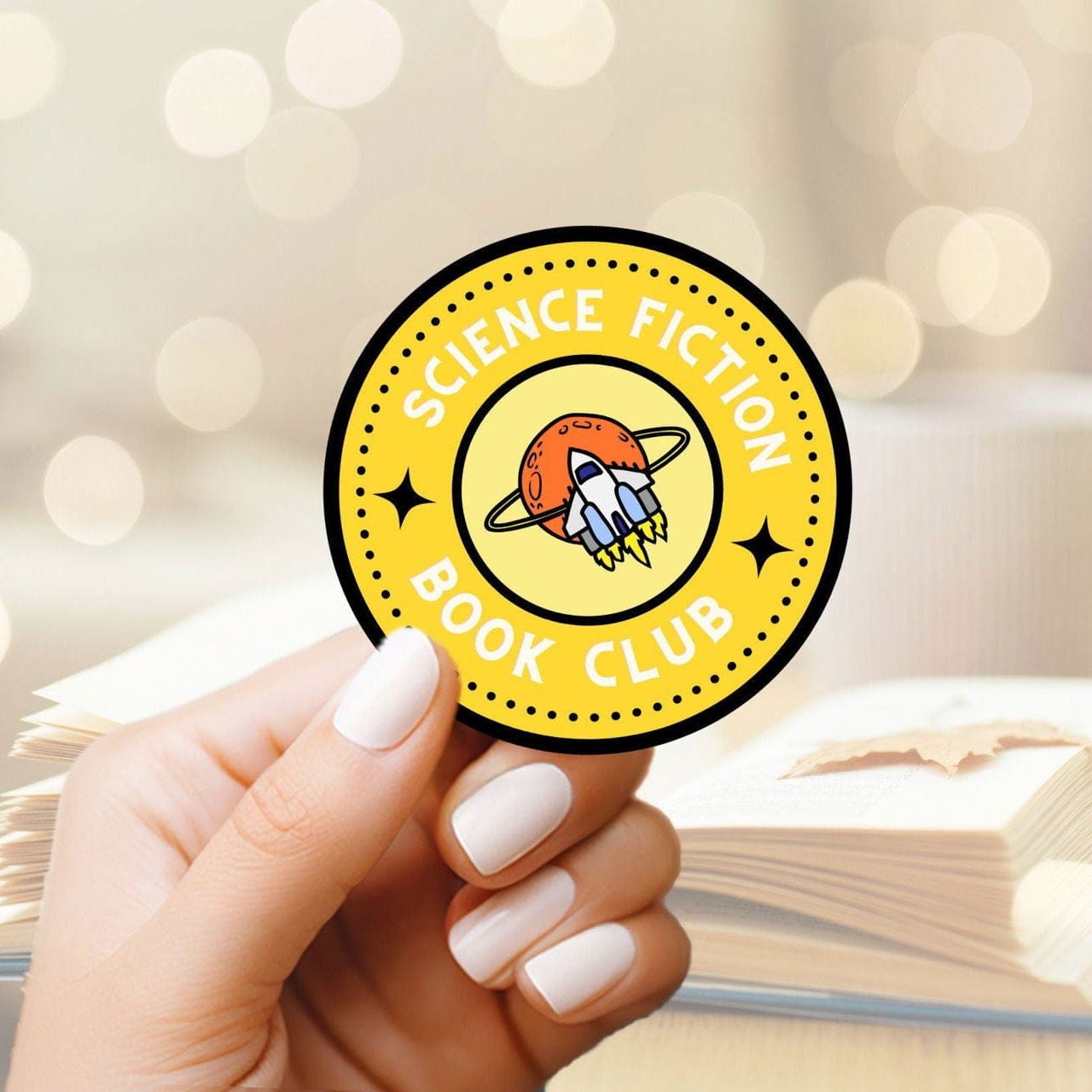 My Store Bookish Essentials Science Fiction Book Lover Sticker - Book Club Badge