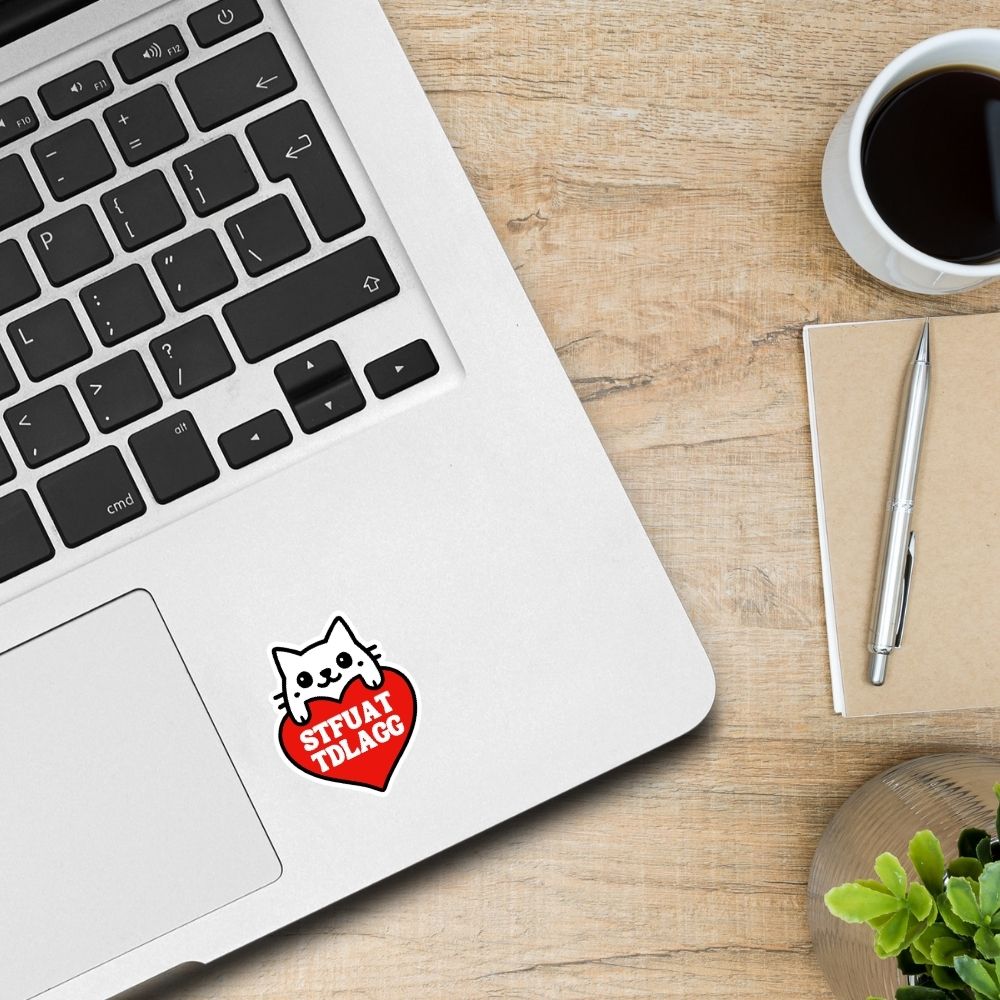 Bookish Queen Bookish Essentials STFUATTDLAGG Smut Cat Bookish Sticker – Spicy Romance Reader Vibes