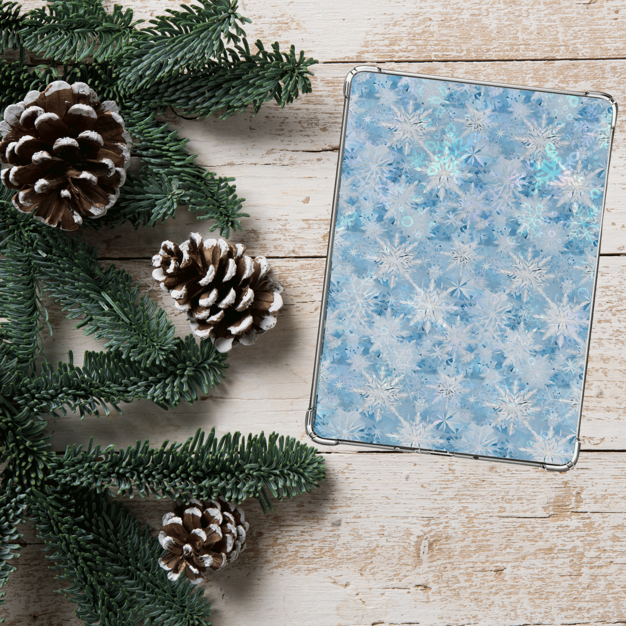 snowflakes kindle insert blue