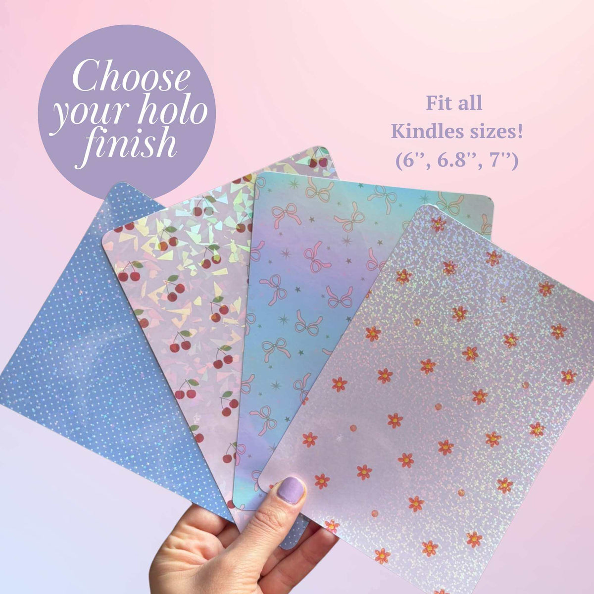 Bookish Queen Kindle Inserts Spring & Cherry Kindle Inserts - Holographic