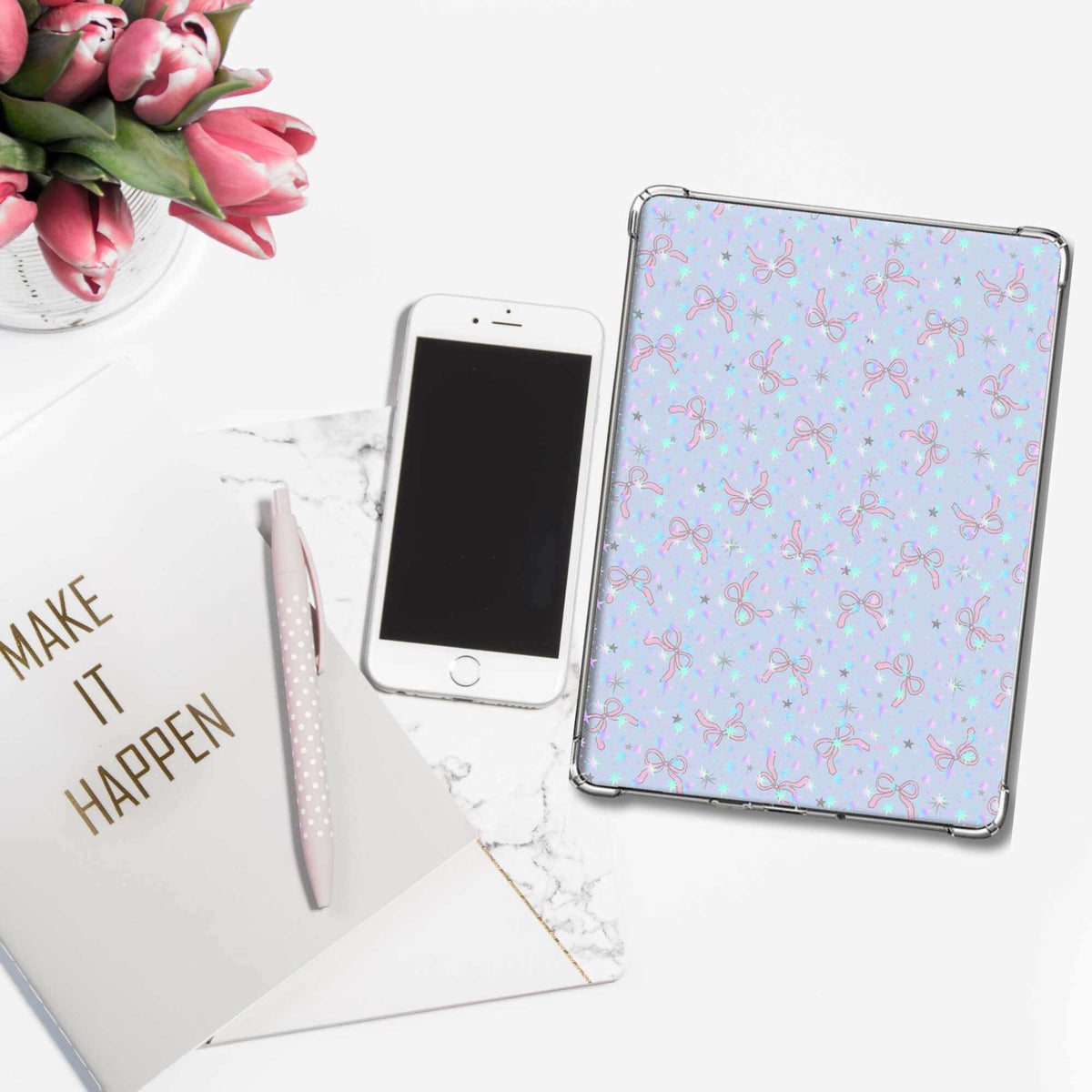 Bookish Queen Kindle Inserts Girly Bow / Gems / 6'' Display Spring & Cherry Kindle Inserts - Holographic