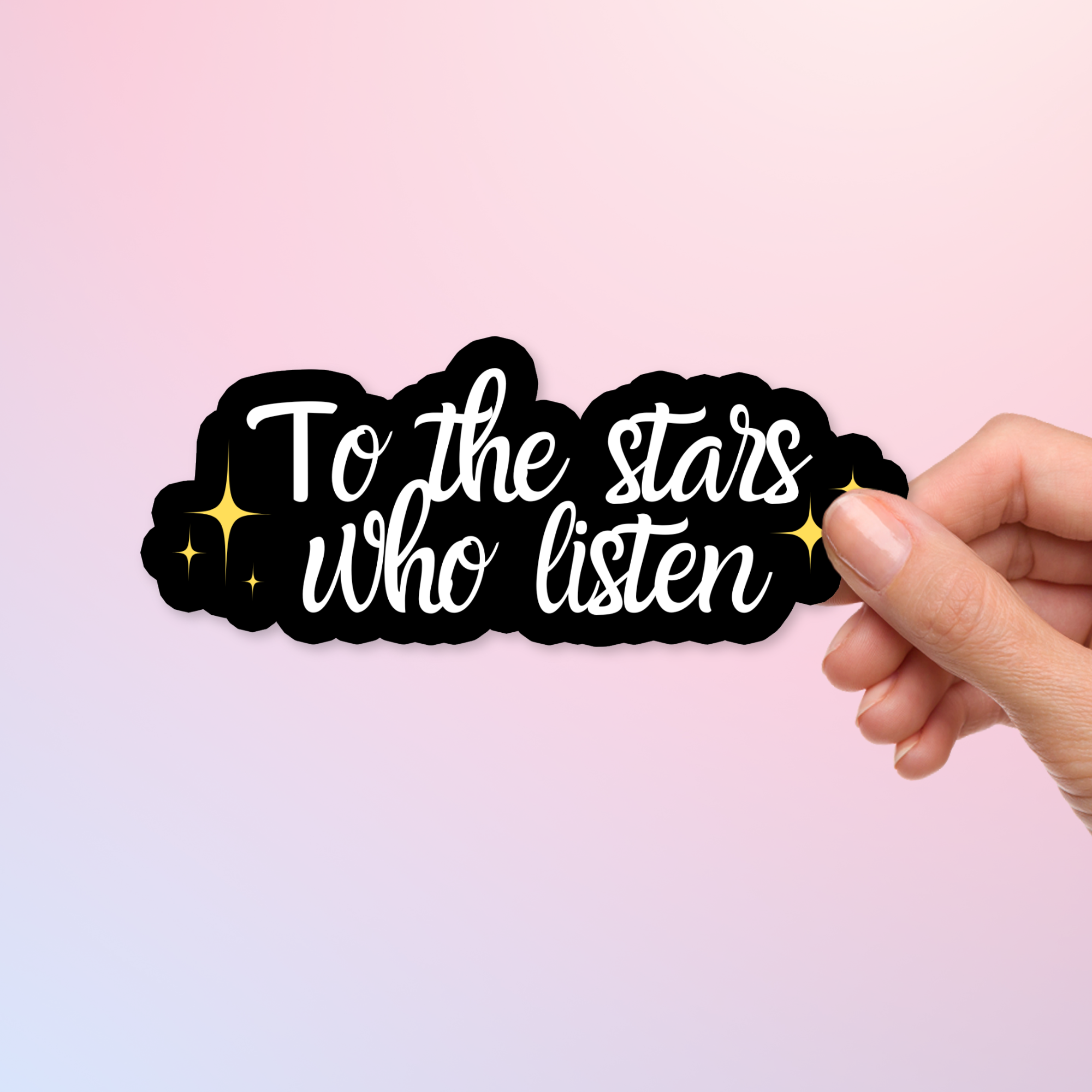 Bookworm Unique Merch To the Stars who listen quote sticker ACOMAF