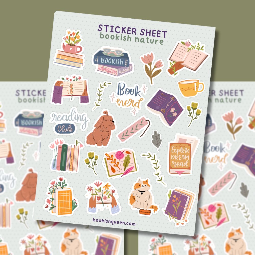 stickers for planners and scrapbooks with book nerd vibes