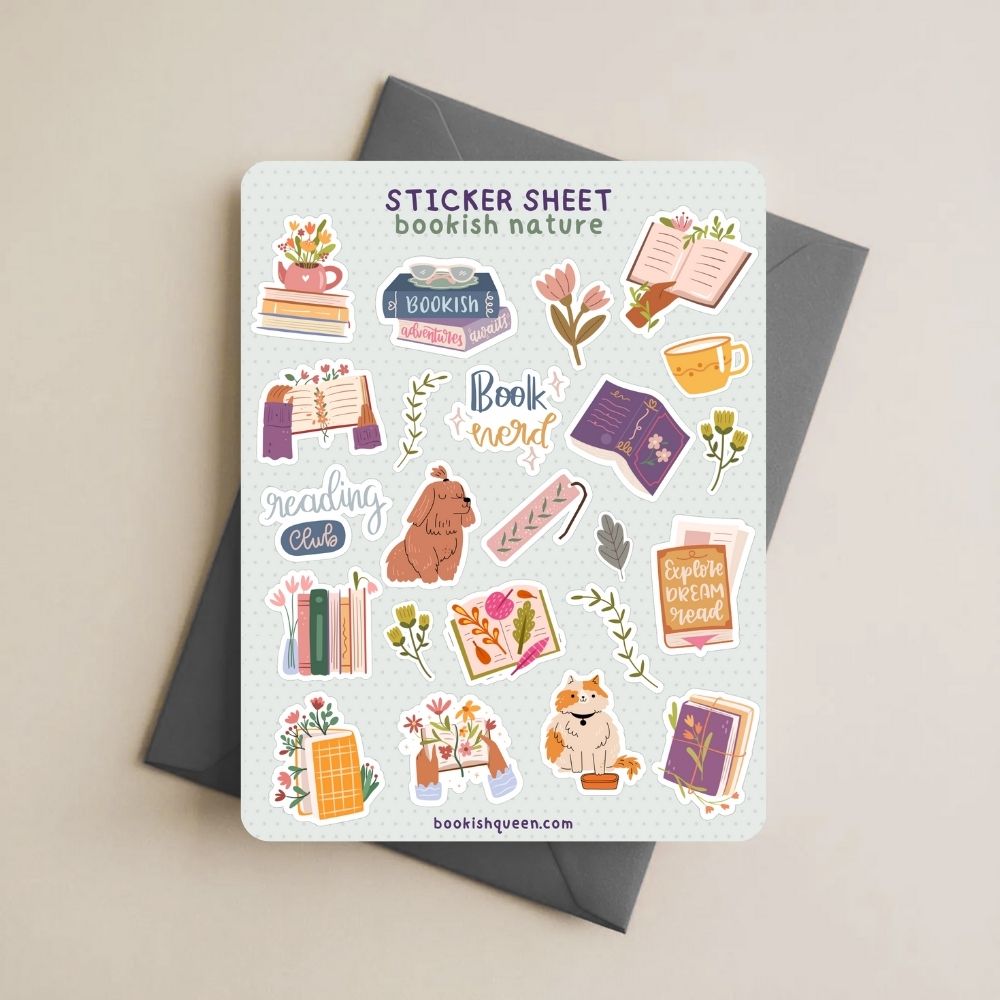 cozy reader sticker sheet