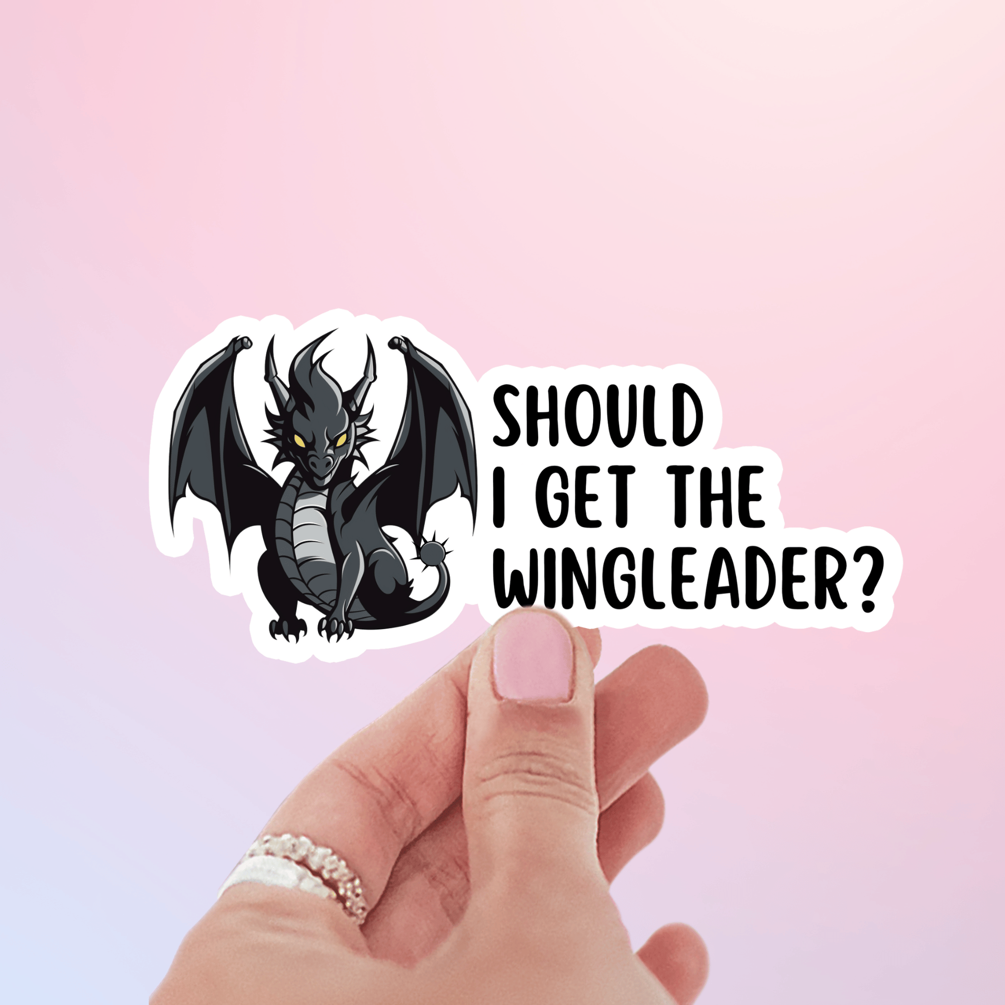 Wingleader Fourth Wing sticker with Tairn quote