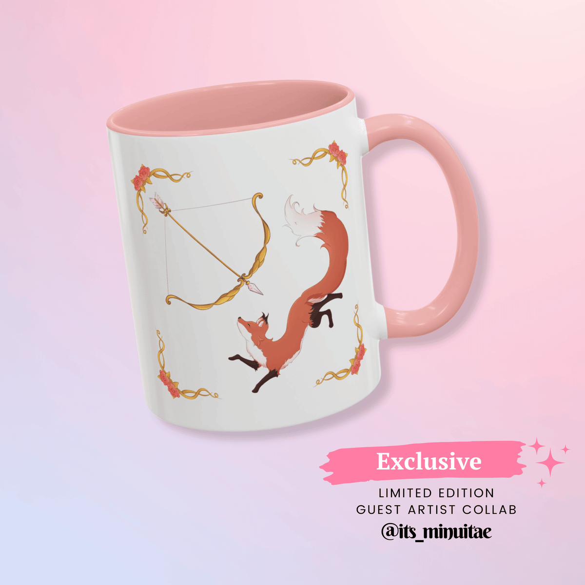 Bookish Queen Mug 11oz / Pink The Archer & The Fox Mug - OUABH Exclusive Laia Verdaguer Collab