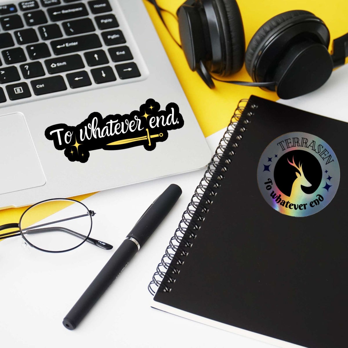Bookish Queen Throne of Glass Stickers 3 Throne of Glass Quote Sticker - To whatever end