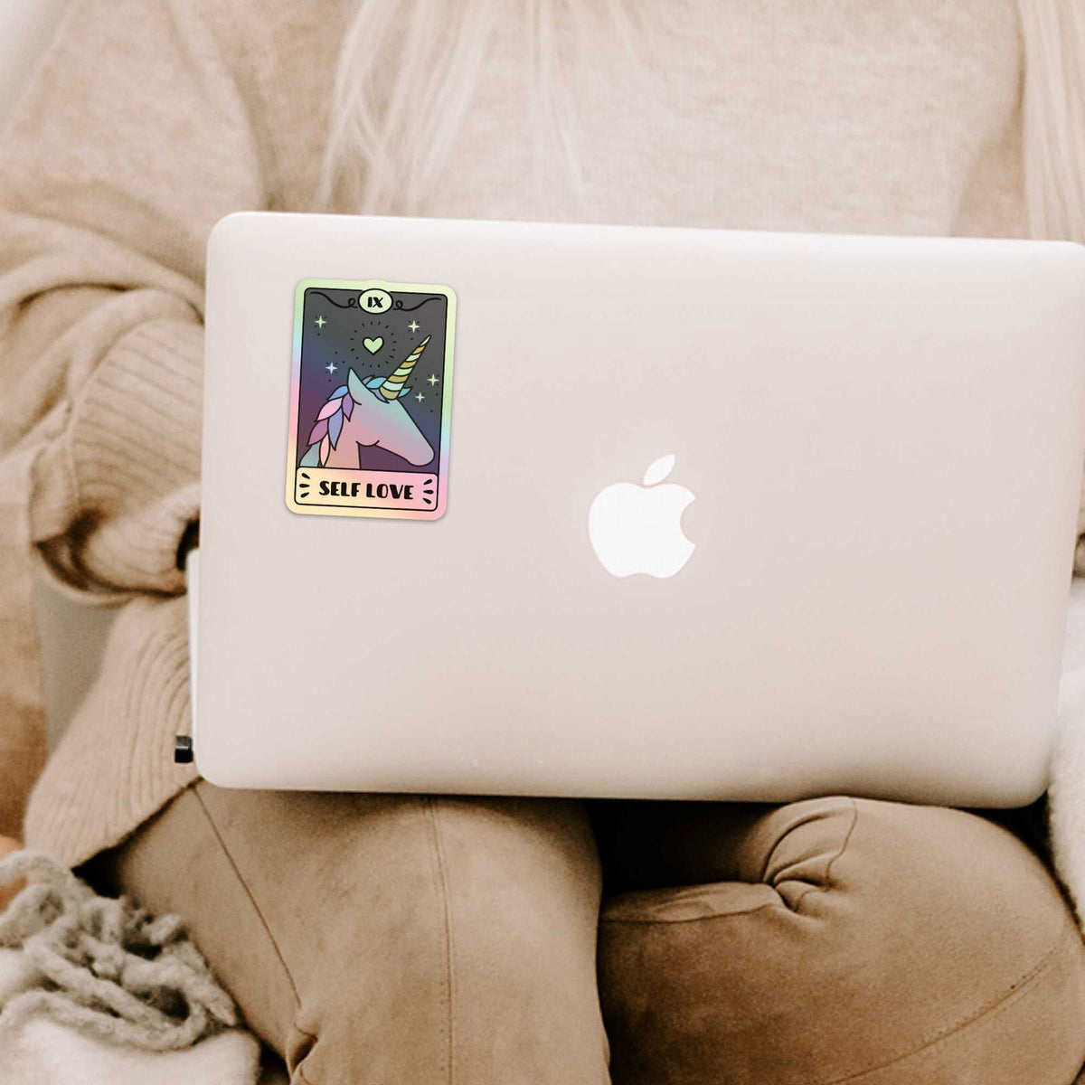 Bookish Queen Positivity Stickers Unicorn Tarot Card Sticker - Self Love