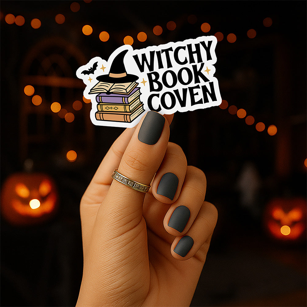 bookish witch sticker for halloween