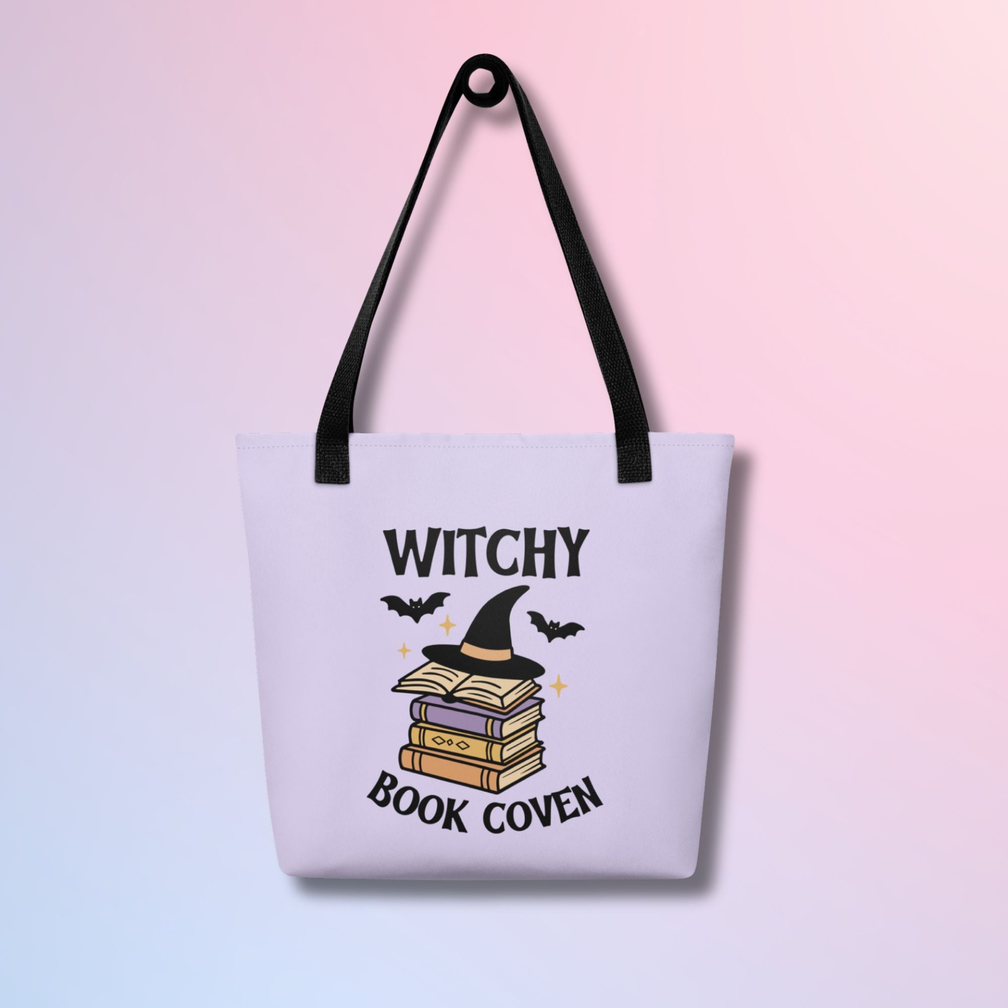 Witchy Book Coven tote bag, perfect Halloween tote for book lovers.